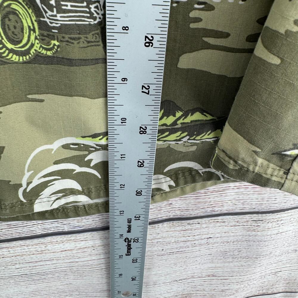 Off the Grid Baja Mexico Print Vented Button Down Shirt Mens Large Green Beige - Picture 11 of 11